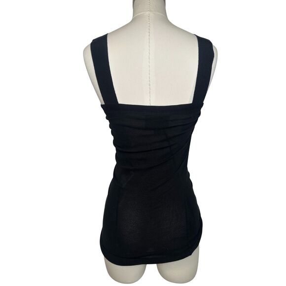 D&G Ruched Mesh Corset Tank Top Y2K Italy Black Grosgrain Straps XXS/XS - Picture 5 of 8